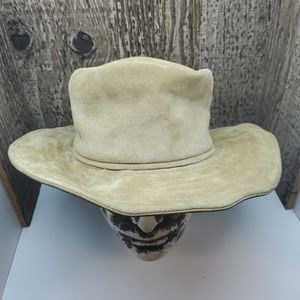 Eric Javits Youth Kids Wide Brim Beige Sun Hat Felt One Size Water Repellent